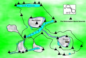 Burial grounds on a ley line in Perthshire