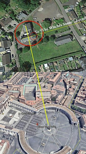 Extraordinary - the local Catholic church is aligned with the obelisk next to the Vatican in Italy.