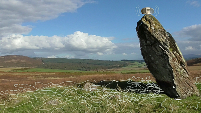 ac/dc rock music played on standing stone