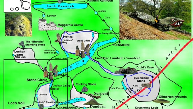 The energy fom a cup-marked boulder across Scotland.