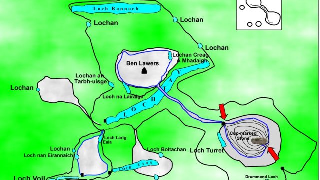 Map of lochs on cup-mark energy field